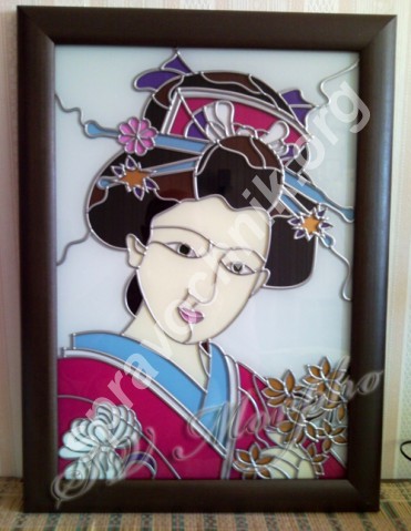 Витражная картина "Гейша"