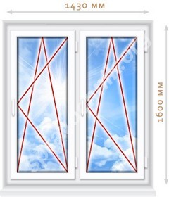 Пластиковое окно 1430х1500. Профиль VEKA EUROLINE (класс А)