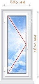 Пластиковое окно 680х1500 из ПВХ профиля VEKA EUROLINE (класс А)