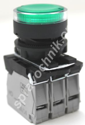 Кме 4611м -л 24/220в зеленый 1но+1нз цилиндр ip65 с инд, шт