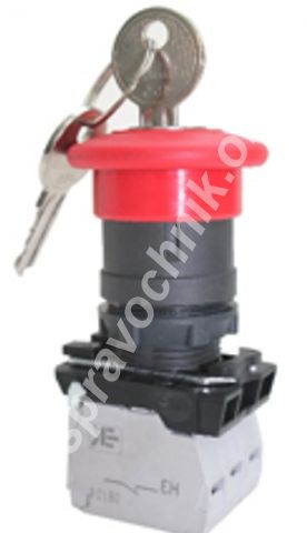 Кме 5610м -к красный 1но+0нз гриб ключ с фикс ip65, шт