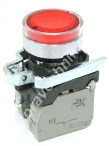 Кме 4610м -лс 24/220в красный 1но+0нз цилиндр ip65 с инд, шт