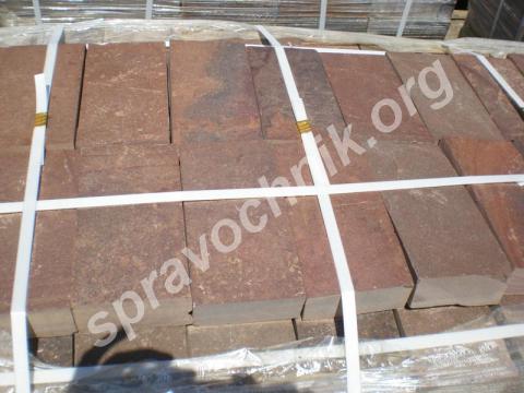 Пиленый камень красный (плитка) натуральный природный.