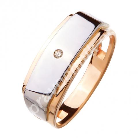 Кольцо-печатка с бриллиантом