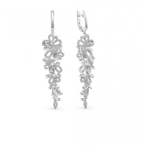 Серебряные серьги с фианитами