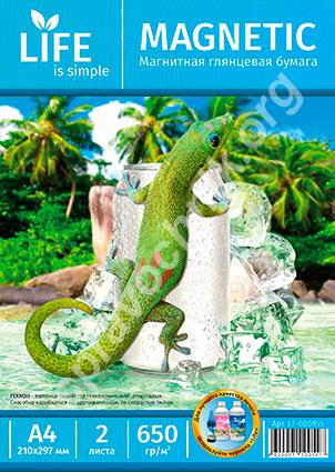 Фотобумага глянцевая магнитная life, 650г, а4, 2л