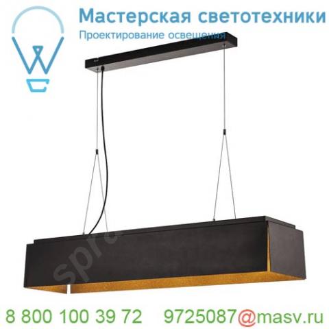 155970 slv avento 110 pd светильник подвесной 28вт с led 3000к, 2400лм, черный/ золото
