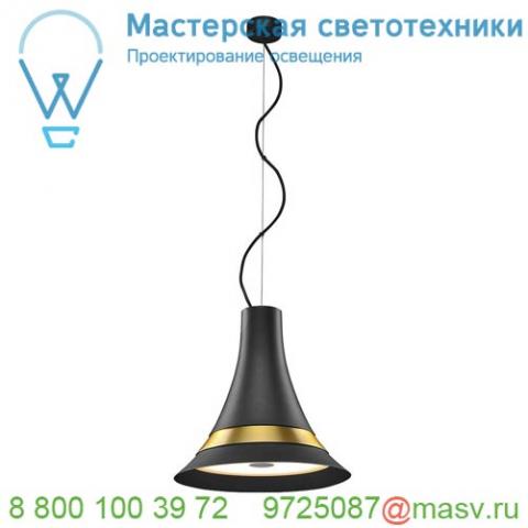 1001351 slv bato 35 led pd светильник подвесной 21вт с led 2700к, 1300лм, 100°, черный/ латунь