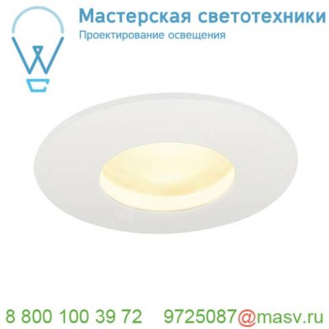 114461 slv out 65 round светильник встраиваемый ip65 12вт с led 3000к, 640лм, 38°, белый