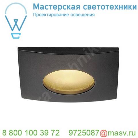 114470 slv out 65 square светильник встраиваемый ip65 12вт с led 3000к, 510лм, 38°, черный