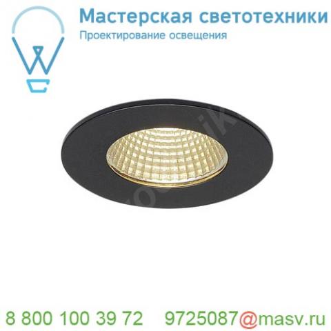 114420 slv patta-i round светильник встраиваемый ip65 12вт c led 3000к, 910лм, 38°, черный