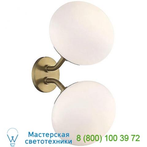 Estee double wall sconce h134102-agb mitzi - hudson valley lighting, настенный светильник бра