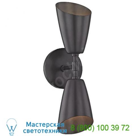 Kai 2-light wall sconce mitzi - hudson valley lighting h115102-agb, настенный светильник бра