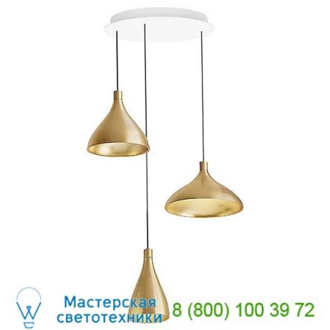 Swell 3-pendant chandelier swel chan 1 mix blk/bra pablo designs, светильник