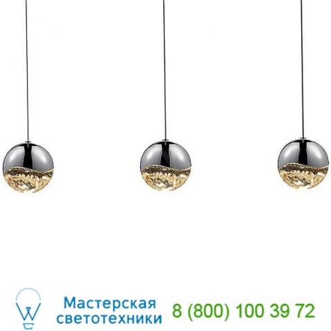 Sonneman lighting 2920. 01-sml grapes 3 light led rectangular multipoint pendant, светильник