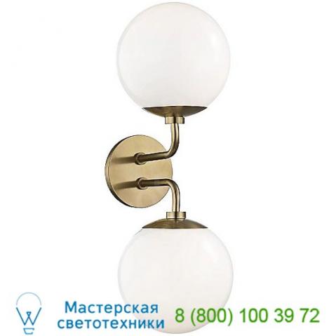 H105102-agb stella double wall sconce mitzi - hudson valley lighting, настенный светильник бра