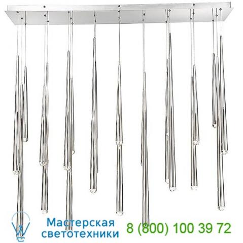 Pd-41723l-pn modern forms cascade rectangular multi-light pendant light, светильник