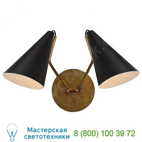 Arn 2059hab-blk visual comfort clemente double wall sconce, настенный светильник бра