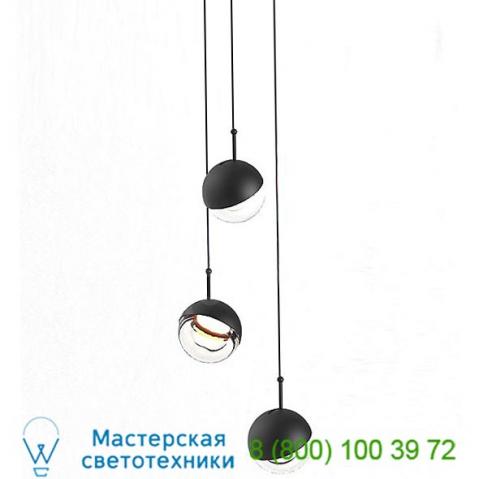 Dora p3 multi-light pendant light (black) - open box return ob-sld-1010p3-bk seed design, опенбокс