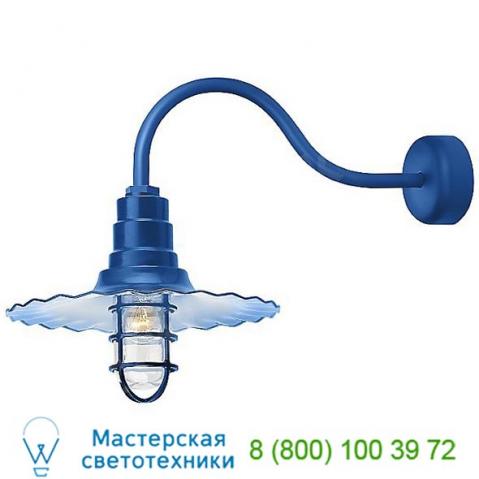 Rw16mcggbk3sl23 troy rlm lighting radial wave outdoor wall sconce w/ cast guard & clear glass