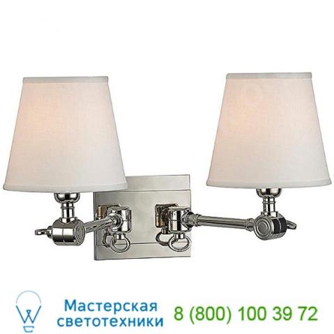 Ob-6232-pn hillsdale two light swivel wall sconce (pol nikl) - open box hudson valley lighting, бра