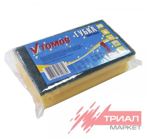 Губка 90х150мм tomos с абразивом