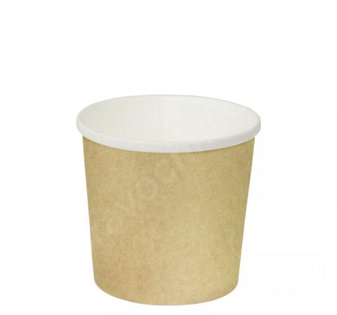 Контейнер бумажный 300 мл d=90мм, h=85мм крафт для горячего (50