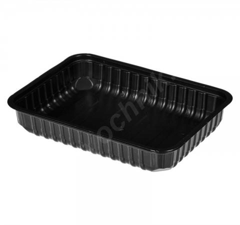 Контейнер рр сп 500мл 179х132х35мм прямоугольный, черный (50 шт.