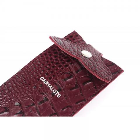 Кожаная ключница flipper, кайман бордо.