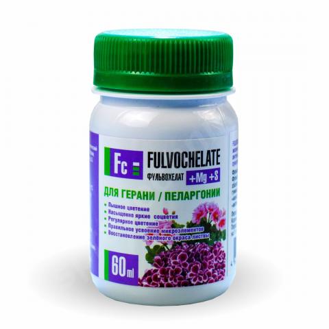 Удобрение для пеларгонии фульвохелат- мg - s 60 мл