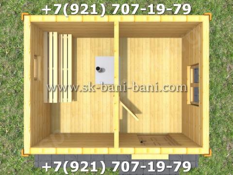 Баня 3х4 из сухого бруса 140х140 под ключ «проект б-1»