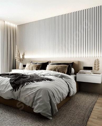 Акустическая реечная панель–белый бархат на черном 2400х500х18. Москва